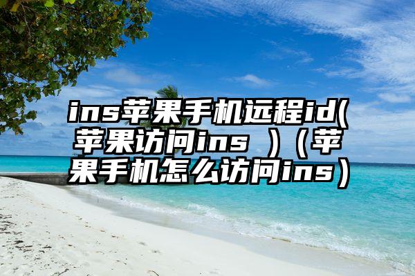 ins苹果手机远程id(苹果访问ins )（苹果手机怎么访问ins）
