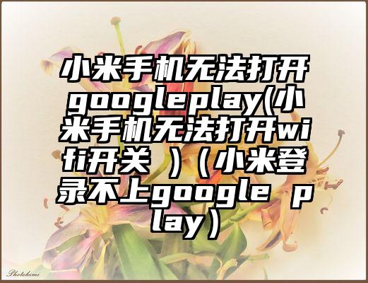 小米手机无法打开googleplay(小米手机无法打开wifi开关 )（小米登录不上google play）