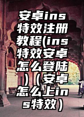 安卓ins特效注册教程(ins特效安卓怎么登陆 )（安卓怎么上ins特效）