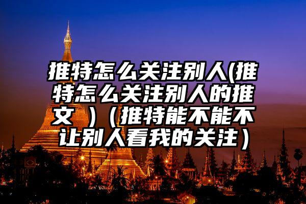 推特怎么关注别人(推特怎么关注别人的推文 )（推特能不能不让别人看我的关注）