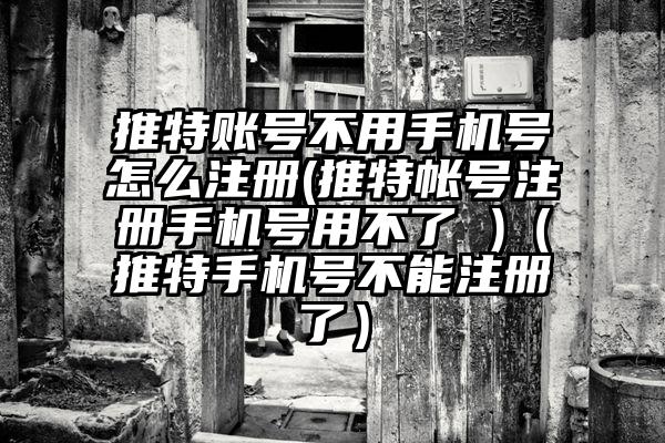 推特账号不用手机号怎么注册(推特帐号注册手机号用不了 )（推特手机号不能注册了）