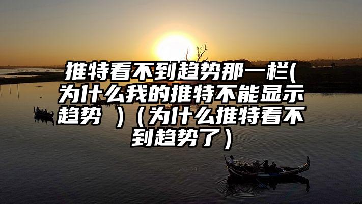 推特看不到趋势那一栏(为什么我的推特不能显示趋势 )（为什么推特看不到趋势了）