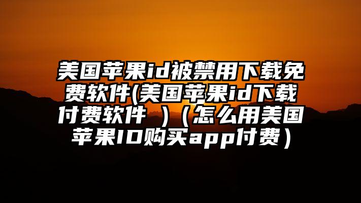 美国苹果id被禁用下载免费软件(美国苹果id下载付费软件 )（怎么用美国苹果ID购买app付费）