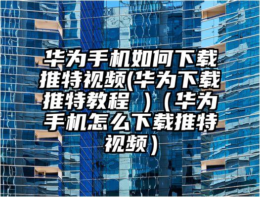 华为手机如何下载推特视频(华为下载推特教程 )（华为手机怎么下载推特视频）