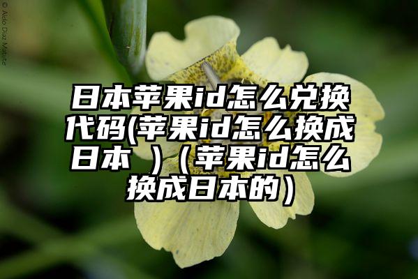 日本苹果id怎么兑换代码(苹果id怎么换成日本 )（苹果id怎么换成日本的）