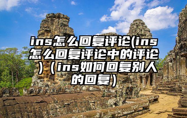 ins怎么回复评论(ins怎么回复评论中的评论 )（ins如何回复别人的回复）