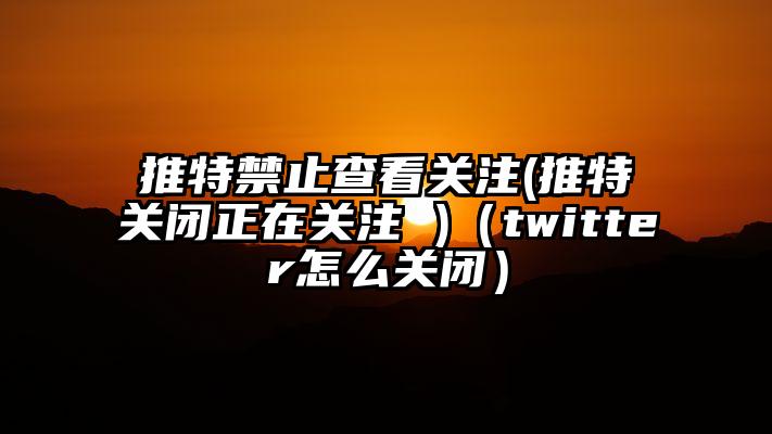 推特禁止查看关注(推特关闭正在关注 )（twitter怎么关闭）