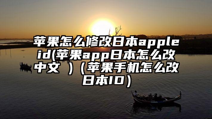苹果怎么修改日本appleid(苹果app日本怎么改中文 )（苹果手机怎么改日本ID）