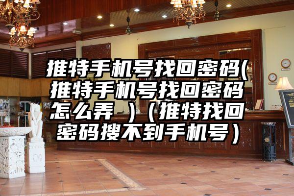 推特手机号找回密码(推特手机号找回密码怎么弄 )（推特找回密码搜不到手机号）