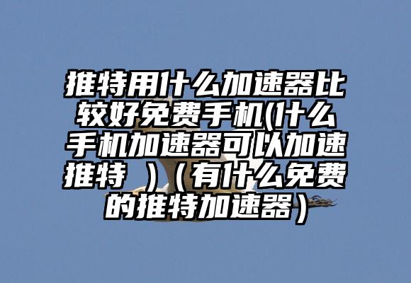 推特用什么加速器比较好免费手机(什么手机加速器可以加速推特 )（有什么免费的推特加速器）