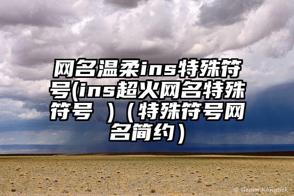 网名温柔ins特殊符号(ins超火网名特殊符号 )（特殊符号网名简约）