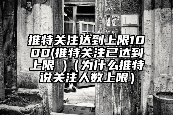 推特关注达到上限1000(推特关注已达到上限 )（为什么推特说关注人数上限）