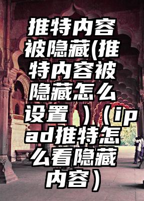 推特内容被隐藏(推特内容被隐藏怎么设置 )(ipad推特怎么看隐藏内容)