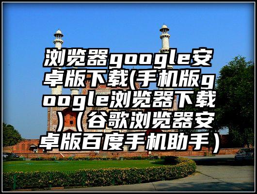 浏览器google安卓版下载(手机版google浏览器下载 )（谷歌浏览器安卓版百度手机助手）