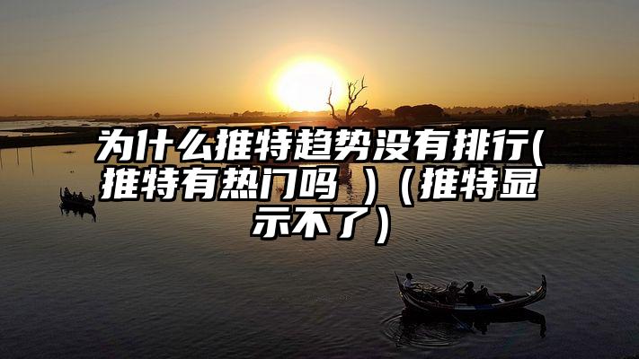 为什么推特趋势没有排行(推特有热门吗 )（推特显示不了）