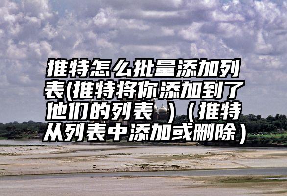 推特怎么批量添加列表(推特将你添加到了他们的列表 )（推特从列表中添加或删除）