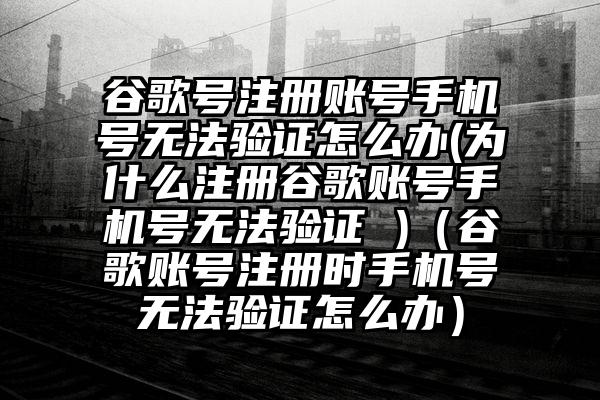 谷歌号注册账号手机号无法验证怎么办(为什么注册谷歌账号手机号无法验证 )（谷歌账号注册时手机号无法验证怎么办）