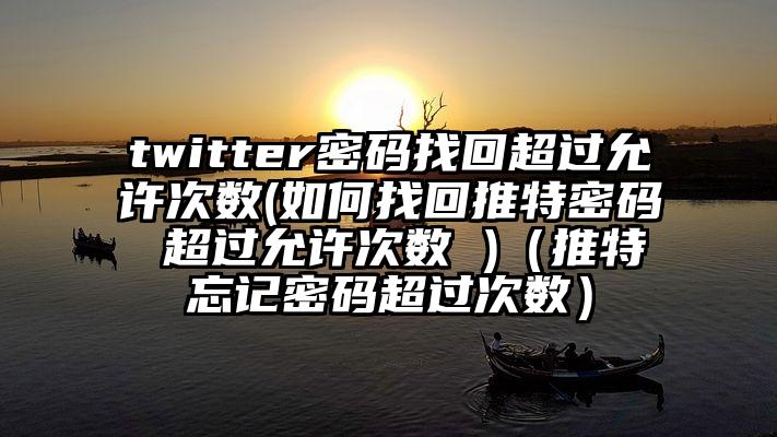 twitter密码找回超过允许次数(如何找回推特密码 超过允许次数 )（推特忘记密码超过次数）