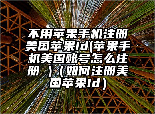 不用苹果手机注册美国苹果id(苹果手机美国账号怎么注册 )（如何注册美国苹果id）