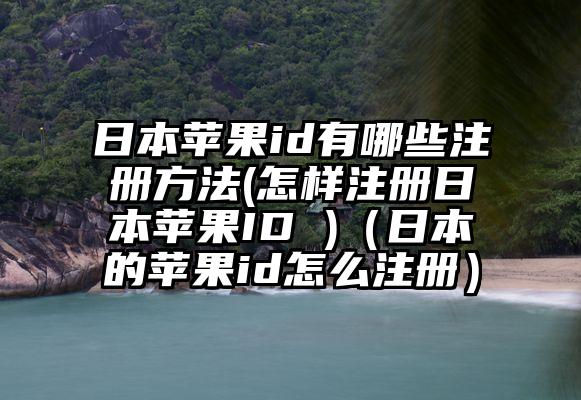 日本苹果id有哪些注册方法(怎样注册日本苹果ID )（日本的苹果id怎么注册）