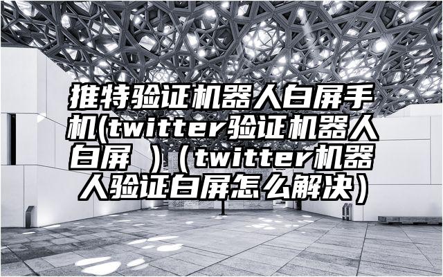 推特验证机器人白屏手机(twitter验证机器人白屏 )（twitter机器人验证白屏怎么解决）