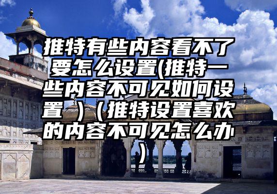 推特有些内容看不了要怎么设置(推特一些内容不可见如何设置 )（推特设置喜欢的内容不可见怎么办）