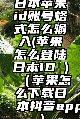 日本苹果id账号格式怎么输入(苹果怎么登陆日本ID )（苹果怎么下载日本抖音app）