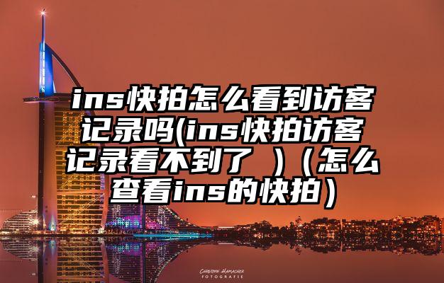 ins快拍怎么看到访客记录吗(ins快拍访客记录看不到了 )（怎么查看ins的快拍）