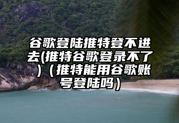 谷歌登陆推特登不进去(推特谷歌登录不了 )（推特能用谷歌账号登陆吗）
