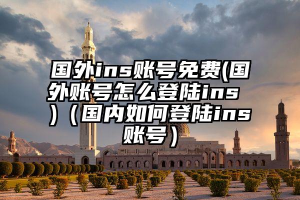 国外ins账号免费(国外账号怎么登陆ins )（国内如何登陆ins账号）