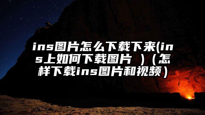 ins图片怎么下载下来(ins上如何下载图片 )（怎样下载ins图片和视频）