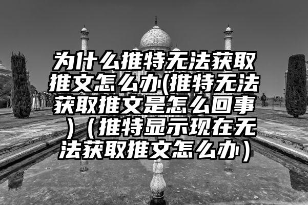 为什么推特无法获取推文怎么办(推特无法获取推文是怎么回事 )（推特显示现在无法获取推文怎么办）