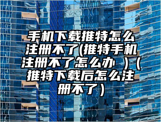 手机下载推特怎么注册不了(推特手机注册不了怎么办 )（推特下载后怎么注册不了）