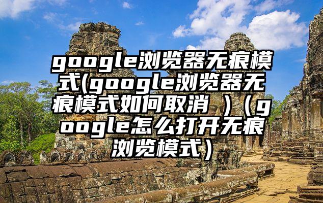 google浏览器无痕模式(google浏览器无痕模式如何取消 )（google怎么打开无痕浏览模式）