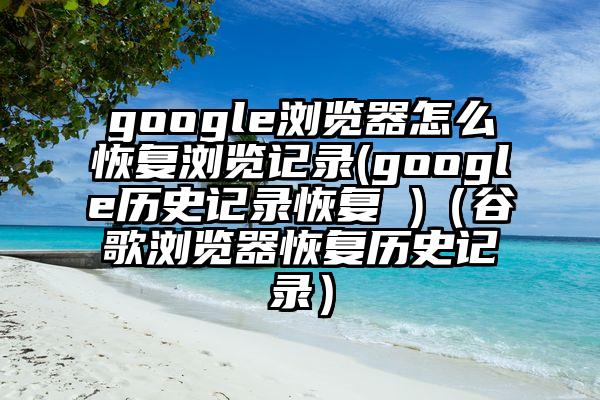 google浏览器怎么恢复浏览记录(google历史记录恢复 )（谷歌浏览器恢复历史记录）