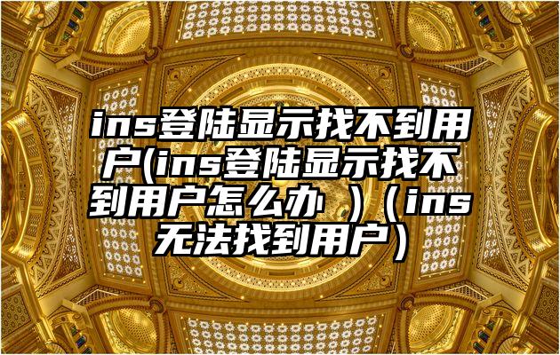 ins登陆显示找不到用户(ins登陆显示找不到用户怎么办 )（ins无法找到用户）