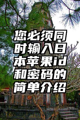 您必须同时输入日本苹果id和密码的简单介绍