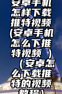 安卓手机怎样下载推特视频(安卓手机怎么下推特视频 )(安卓怎么下载推特的视频教程)