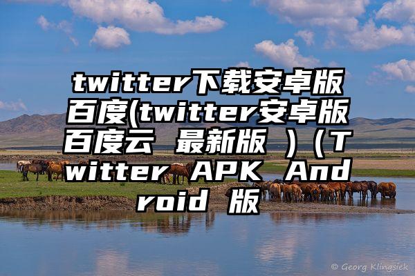 twitter下载安卓版百度(twitter安卓版百度云 最新版 )（Twitter APK Android 版 