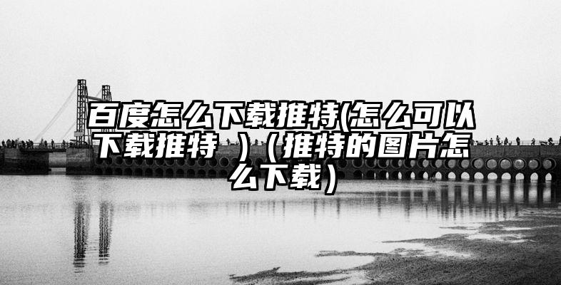 百度怎么下载推特(怎么可以下载推特 )（推特的图片怎么下载）