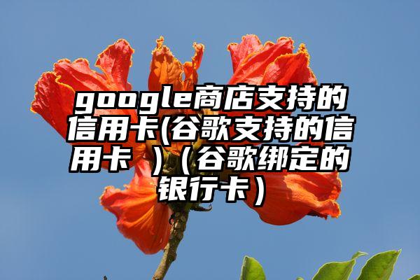 google商店支持的信用卡(谷歌支持的信用卡 )（谷歌绑定的银行卡）