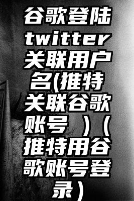谷歌登陆twitter关联用户名(推特关联谷歌账号 )（推特用谷歌账号登录）