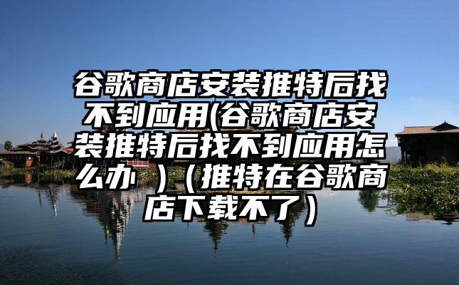 谷歌商店安装推特后找不到应用(谷歌商店安装推特后找不到应用怎么办 )(推特在谷歌商店下载不了)