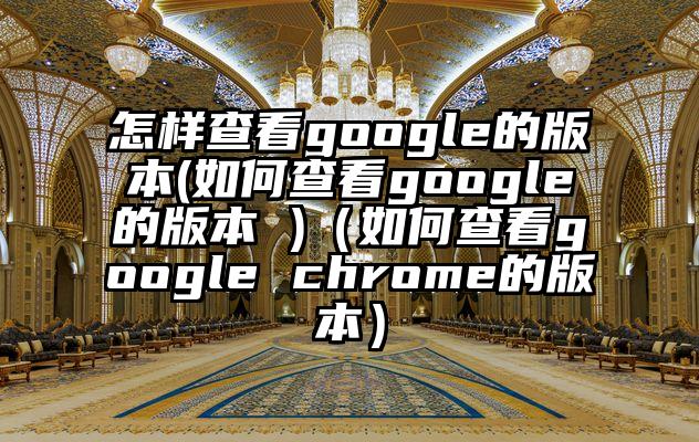 怎样查看google的版本(如何查看google的版本 )（如何查看google chrome的版本）