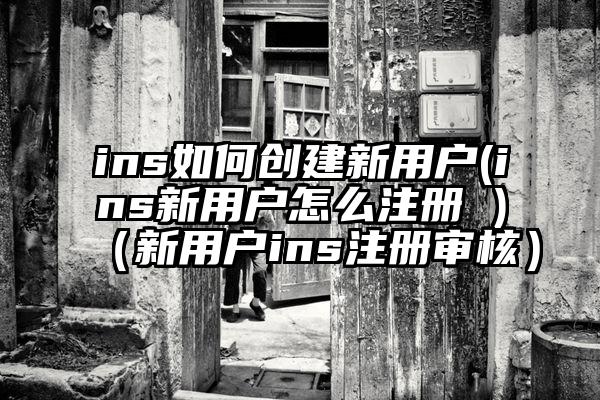 ins如何创建新用户(ins新用户怎么注册 )（新用户ins注册审核）