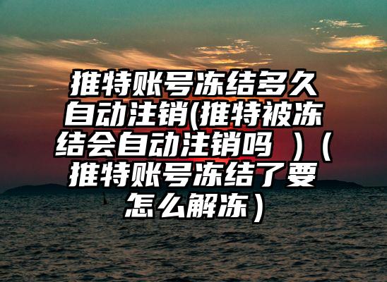 推特账号冻结多久自动注销(推特被冻结会自动注销吗 )（推特账号冻结了要怎么解冻）