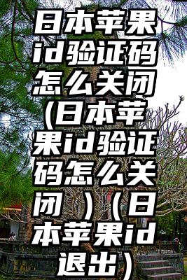日本苹果id验证码怎么关闭(日本苹果id验证码怎么关闭 )（日本苹果id退出）