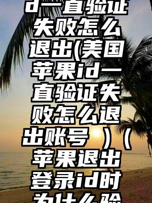 美国苹果id一直验证失败怎么退出(美国苹果id一直验证失败怎么退出账号 )（苹果退出登录id时为什么验证失败）