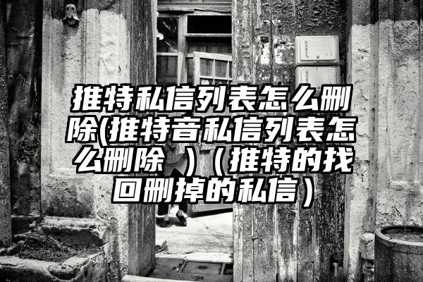 推特私信列表怎么删除(推特音私信列表怎么删除 )（推特的找回删掉的私信）