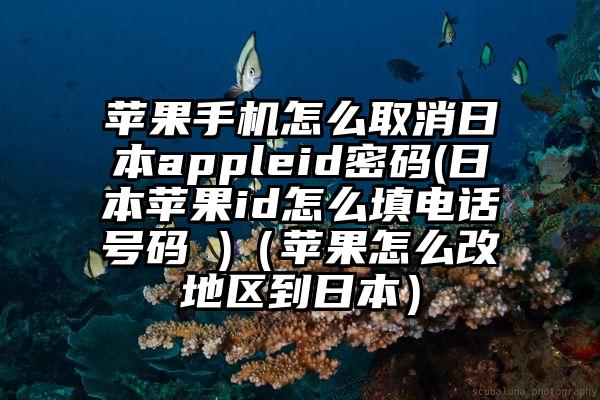 苹果手机怎么取消日本appleid密码(日本苹果id怎么填电话号码 )（苹果怎么改地区到日本）